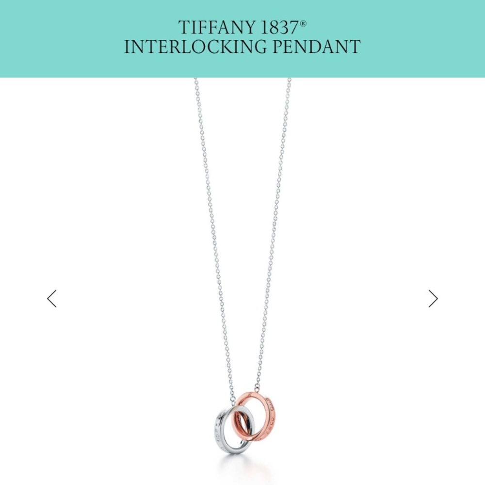 TiffanyCo Rose Gold & Silver Interlocking Necklace